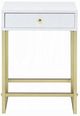 ACME Furniture Coleen White Side Table with Brass Base-1