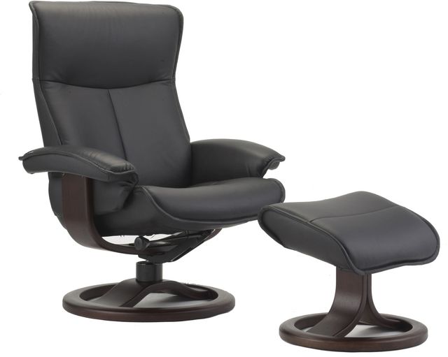 Fjords® Classic Comfort Senator "R-base" Storm Large Recliner with Footstool-0
