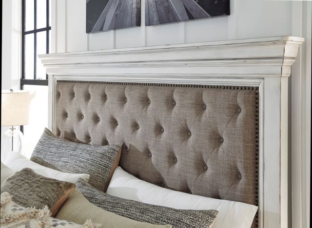 Benchcraft® Kanwyn Whitewash King/California King Upholstered Panel Headboard-3