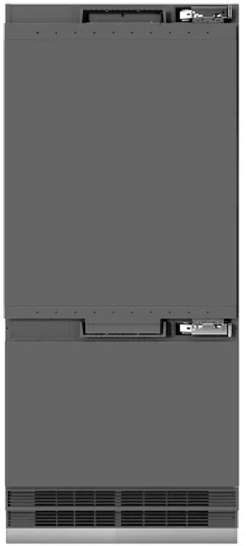 ZLINE Autograph Edition 36" 19.8 Cu. Ft. Panel Ready Built-In Bottom Freezer Refrigerator with Graphite Gray Interior and Matte Black Accents-2