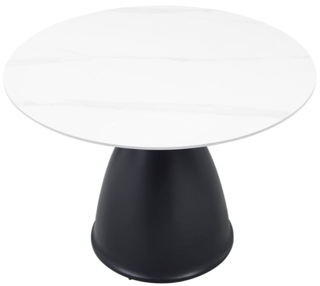 Homelegance® Thea White Stone Top Dining Table with Black Base-1