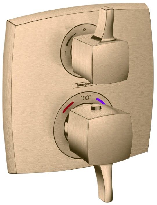 Hansgrohe Ecostat Classic Brushed Bronze Thermostatic Trim with Volume Control-0