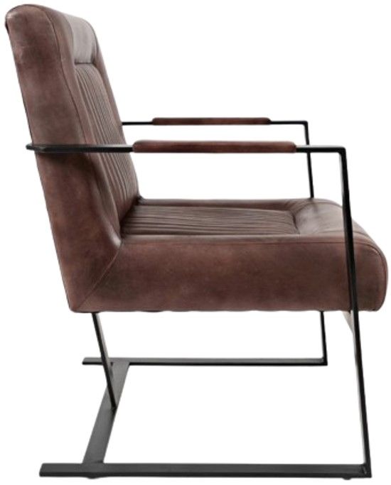 Jofran Inc. Maguire Black/Dark Sienna Genuine Leather Sled Accent Chair-3