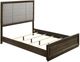 Coaster® Atlas Dark Oak/Gray California King Upholstered Panel Bed-0