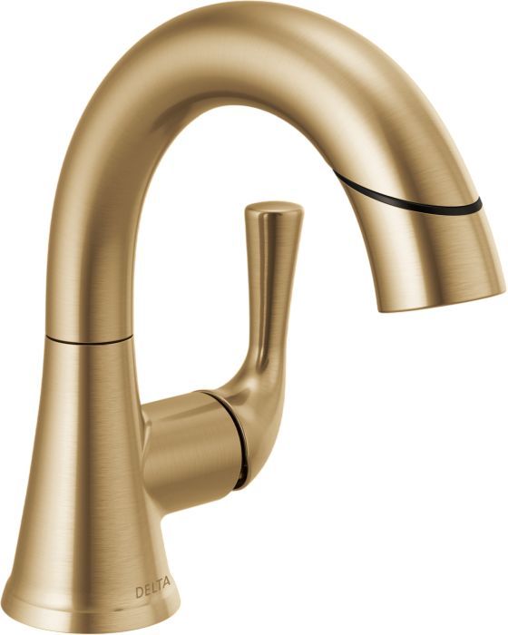 Delta Kayra® Champagne Bronze Single Handle Pull-Down Bathroom Faucet-0