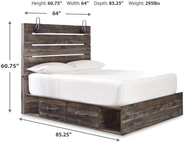 Signature Design by Ashley® Drystan Brown Queen 4-Drawer Storage Panel Bed-2