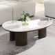 ACME Furniture Hanale Natural Marble Top Coffee Table with Brown Legs-1