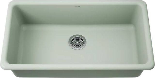 KOHLER® Iron/Tones® Aspen Green 33" Top/Undermount Single-Bowl Kitchen Sink-0