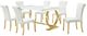 Furniture of America® Holbaek 5-Piece White 80" Dining Table Set with Gold Base-0
