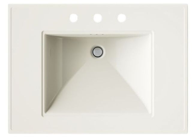 Kohler Memoirs® Stately Biscuit 30.75" 3 Faucet Holes Rectangular Pedestal Bathroom Sink-4