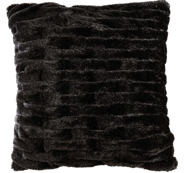 Olliix by Madison Park Ruched Fur Black 20"x20" Square Pillow-0