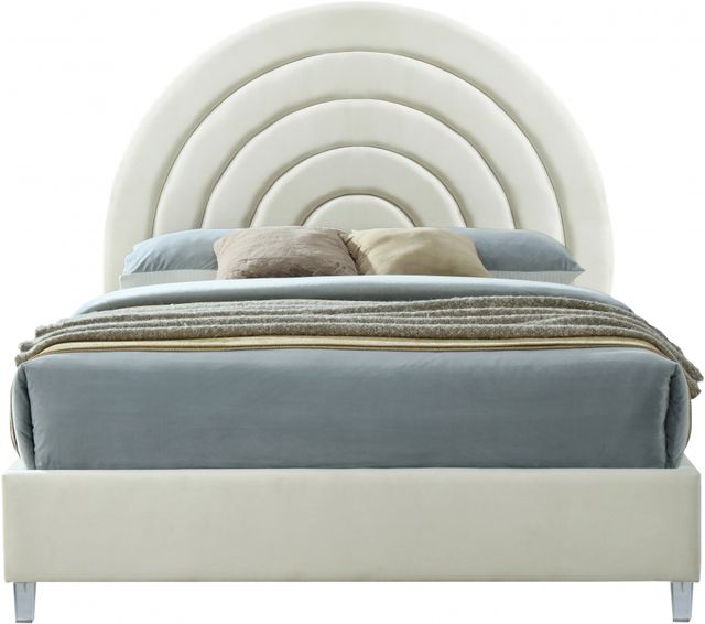 Meridian Furniture Rainbow Cream Queen Upholstered Panel Bed-1