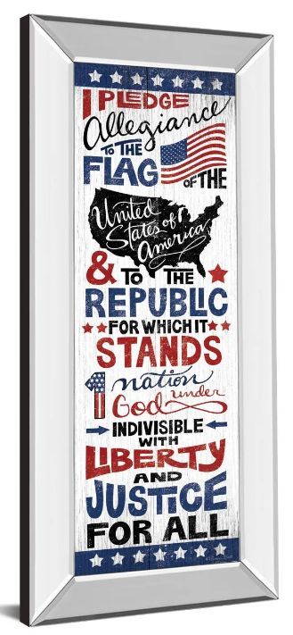 Classy Art Pledge Of Allegiance by Susan Ball Mirror Framed Wall Art-1