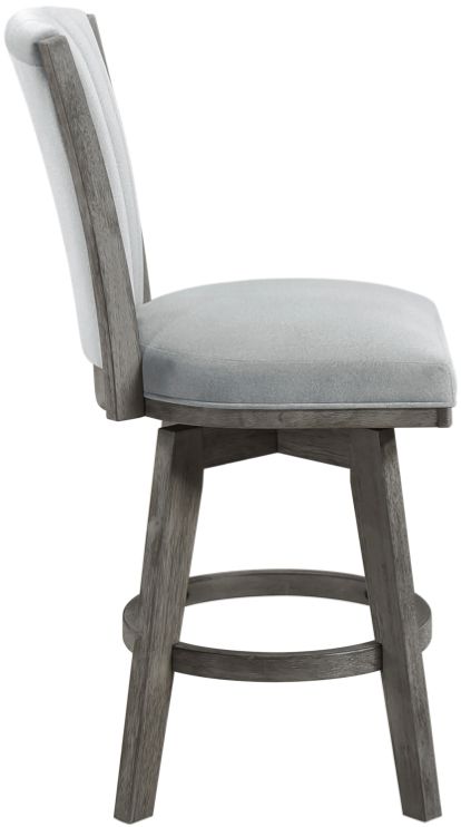 Homelegance® Corvallis Gray/Wire Brushed Gray Swivel Counter Height Chair-3