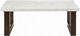 ACME Furniture Edwyn White Marble Top Coffee Table with Brown Base-3