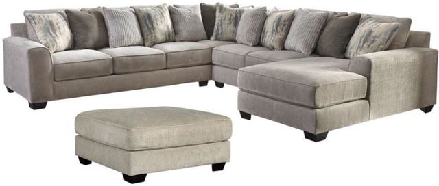 Benchcraft® Ardsley 2-Piece Pewter Sectional with Ottoman-0