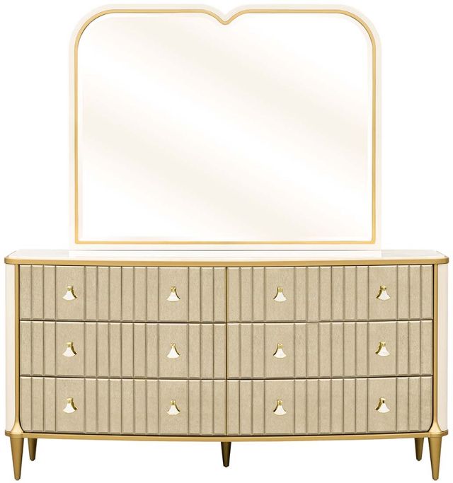 Michael Amini® Scotts Square Light Champagne Dresser with Mirror-1