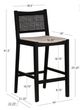 Powell® Beaux 2-Piece Black Cane Barstool-2