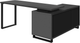 Monarch Specialties Inc. Black/Modern Grey L Shaped Computer Desk-1