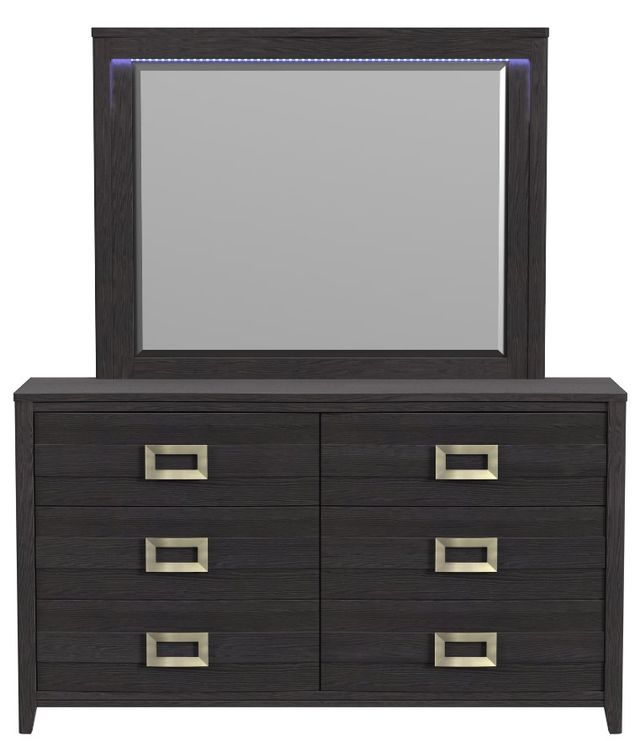 Elements International Tobias Black Dresser and Mirror Set-1