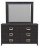 Elements International Tobias Black Dresser and Mirror Set-1