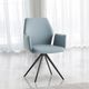 ACME Furniture Segismunda Black/Light Blue Leather Swivel Arm Chair-1