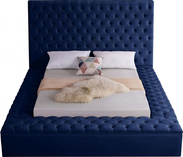 Meridian Furniture Bliss Navy Velvet Full Bed-0