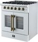FORNO®  Galiano Series Alta Qualita 30" White Pro Style Gas Range -2