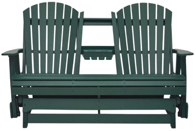Signature Design by Ashley® Hyland Wave Green Stainless Steel Outdoor Glider Loveseat-1