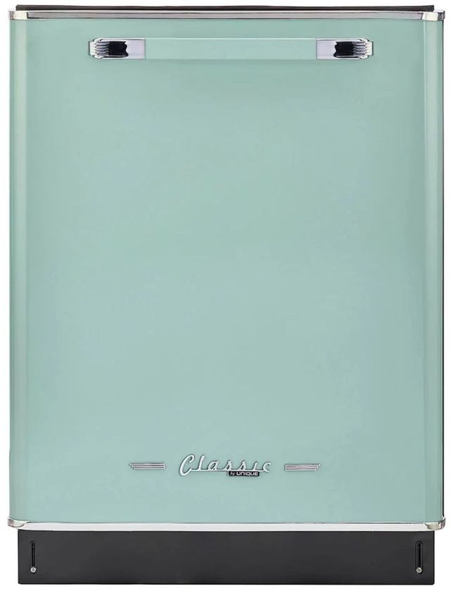 Unique® Appliances Classic Retro 24" Summer Mint Green Built In Dishwasher-0