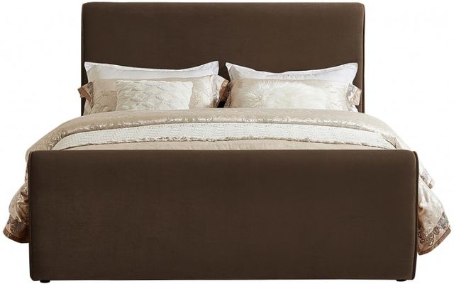 Meridian Furniture Sloan Brown Queen Upholstered Panel Bed-1