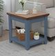 Legends Home Ithaca Bourbon End Table with Blue Denim Base-1