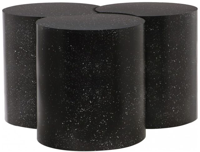 Meridian Furniture Dimple 3-Piece Black 18'' Modular Nesting Coffee Table Set-0