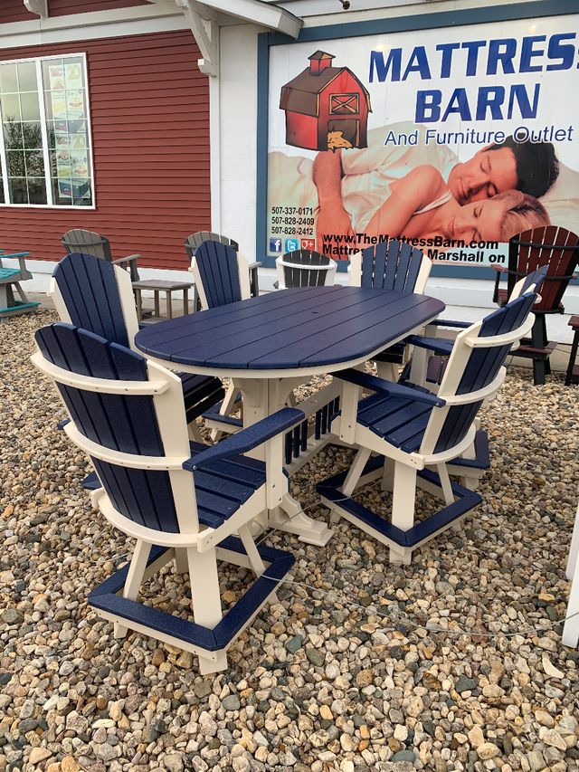 Creekside 7' Oval Counter Height Table with 6 Classic Back Swivel Counter Chairs, Smooth Colors-1