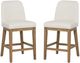 Linon Torres 2-Piece Cream/Natural Brown Upholstered Counter Stool Set-0
