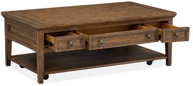 Magnussen Home® Bay Creek Toasted Nutmeg Rectangular Cocktail Table with Casters-1