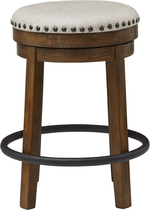 Signature Design by Ashley® Valebeck Brown Upholstered Swivel Bar Stool-1