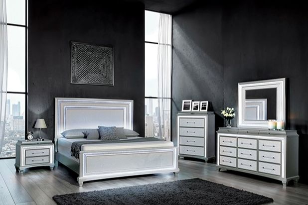 Furniture of America® Galea Gray Queen Panel Bed-1