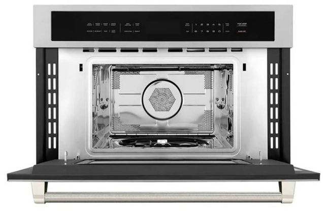 ZLINE Autograph Edition 30" 1.6 Cu. Ft. Stainless Steel Built-in Convection Microwave Oven with Polished Nickel Helix Handle-4