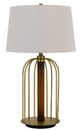 Cal® Lighting & Accessories Sevran Antique Brass/White Table Lamp-0