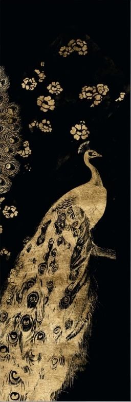 Classy Living Jennifer Goldberger Gilded Peacock Triptych III Wall Art-1
