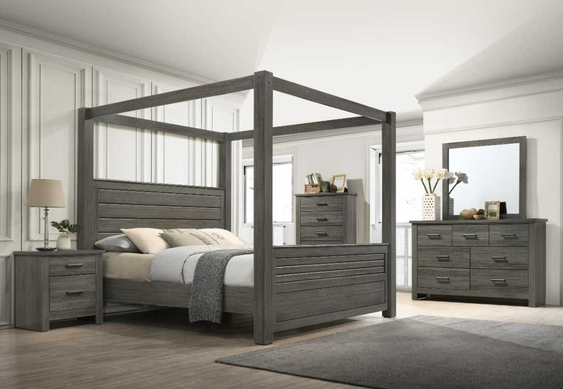 Lifestyle Grey King Canopy Bed Pieratt s