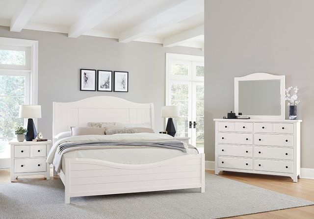 Vaughan-Bassett Cool Farmhouse Soft White King Sleigh Bed-1