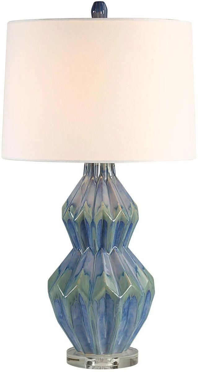 Renwil® Everren Serres Crystal/Turquoise Blue Table Lamp-1