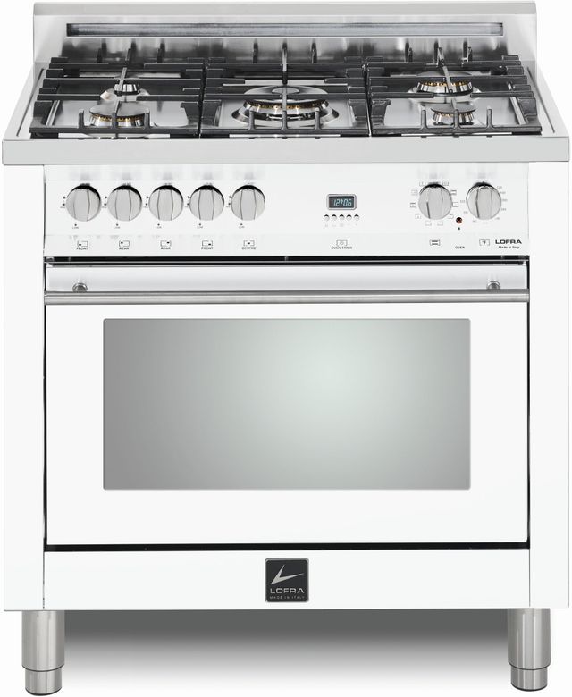 LOFRA® Maestro 36" White Pro Style Dual Fuel Range-0