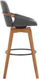Armen Living Baylor Gray/Walnut Swivel Bar Stool-3