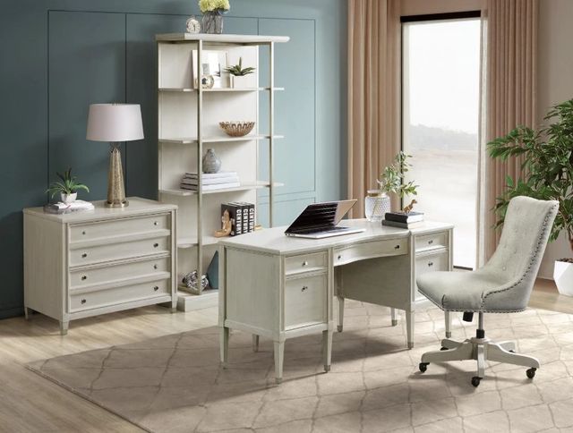 Riverside Furniture Maisie Champagne/White Upholstered Desk Chair-1