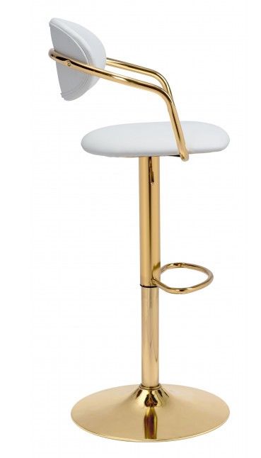 Zuo® Modern Gusto White/Gold Bar Chair-2