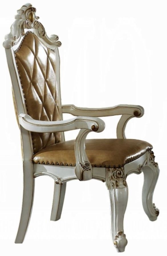 ACME Furniture Picardy 2-Piece Antique Pearl/Butterscotch Arm Chair Set-1