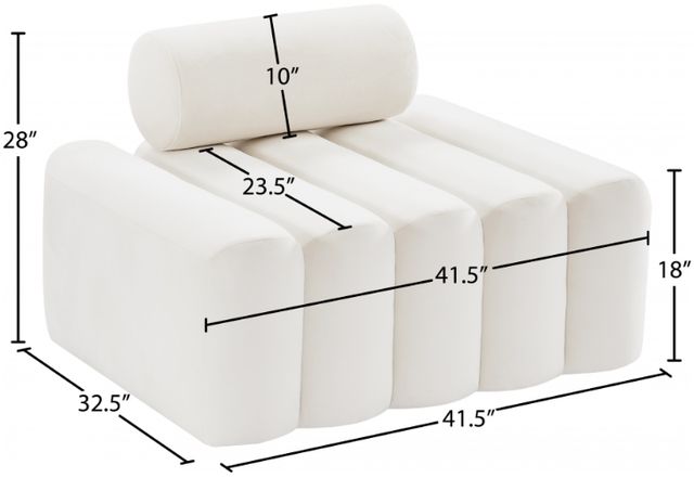 Meridian Furniture Melody Cream Velvet Chair-3